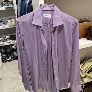 Eton Men's Lavender Subtle Houndstooth Dress Shirt (Slim 16 41)